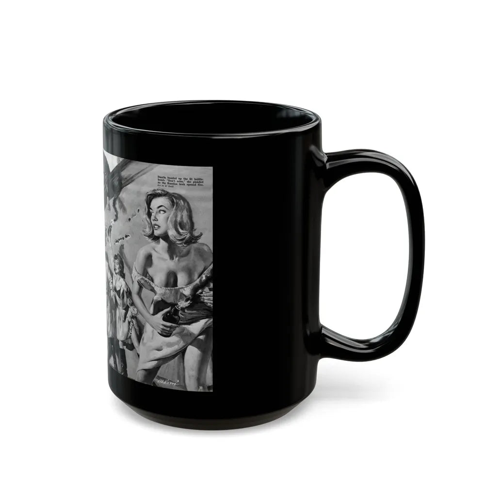 Freedom Girl's' Iron Curtain Escape, For Men Only, June 1964 - Black Coffee Mug-Go Mug Yourself