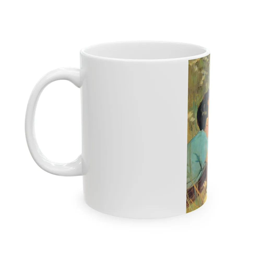 Day On The River by Harriett Pratt, Woman magazine, 1961 - White Coffee Mug-Go Mug Yourself