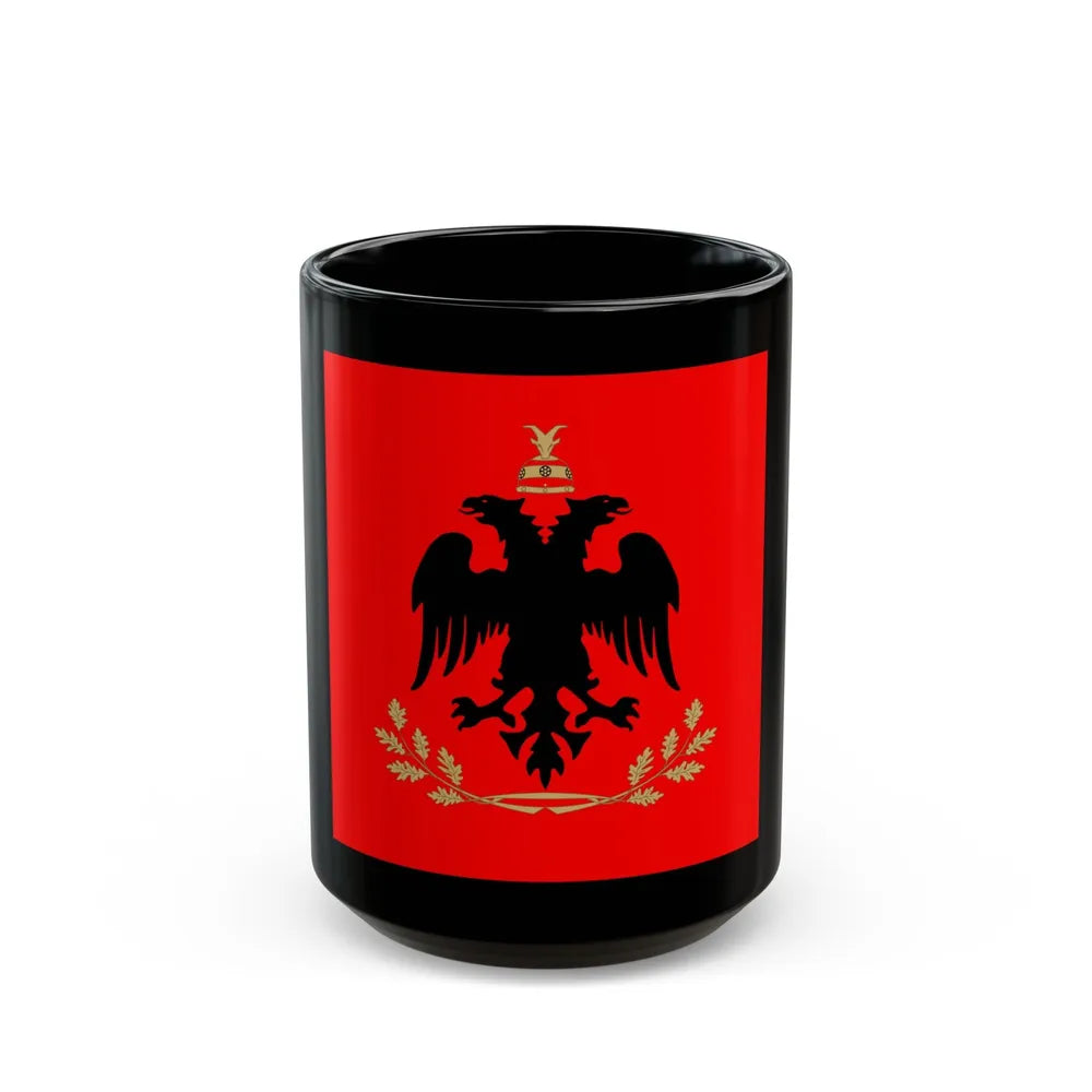 Flag of the President of Albania - Black Coffee Mug-15oz-Go Mug Yourself