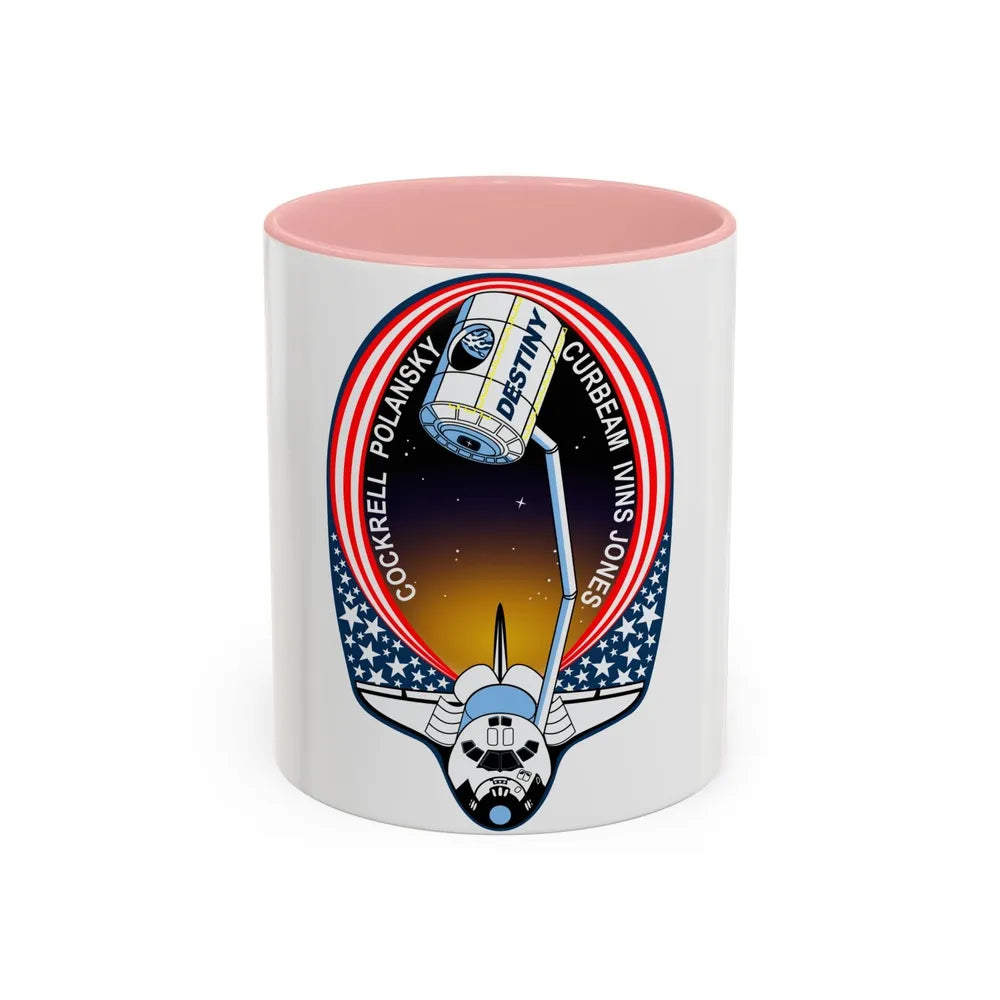 STS 98 (NASA) Accent Coffee Mug-11oz-Pink-Go Mug Yourself