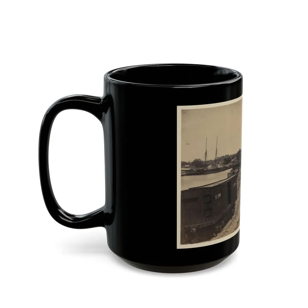 Dock On The South Side Of The James River, Opposite Richmond, Va.(2) (U.S. Civil War) Black Coffee Mug-Go Mug Yourself