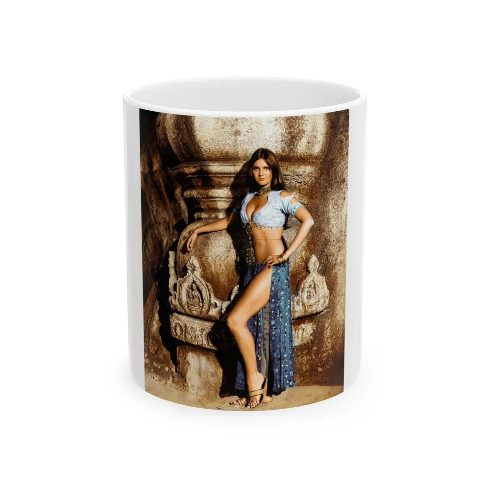 Caroline Munro #148 (Vintage Female Icon) White Coffee Mug-11oz-Go Mug Yourself