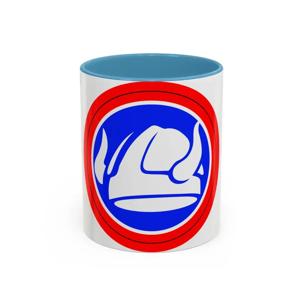 47th Division Shoulder Patch (U.S. Army) Accent Coffee Mug 11oz Light Blue - Go Mug Yourself