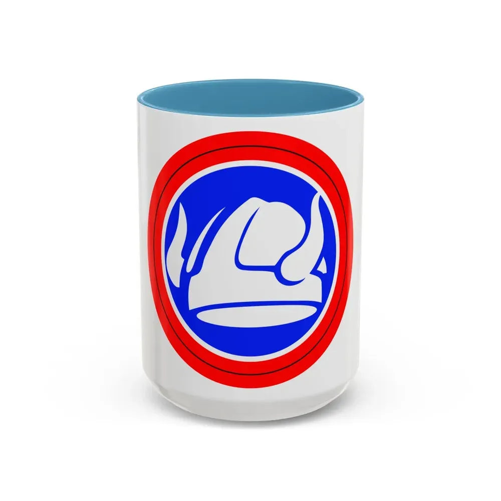 47th Division Shoulder Patch (U.S. Army) Accent Coffee Mug 15oz Light Blue - Go Mug Yourself