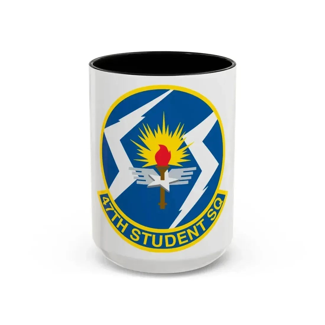 47th Student Sq (U.S. Air Force) Accent Coffee Mug 15oz Black - Go Mug Yourself
