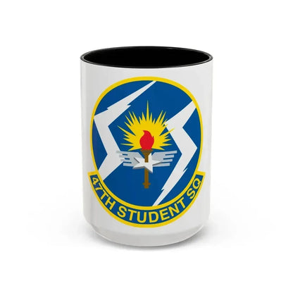 47th Student Sq (U.S. Air Force) Accent Coffee Mug 15oz Black - Go Mug Yourself