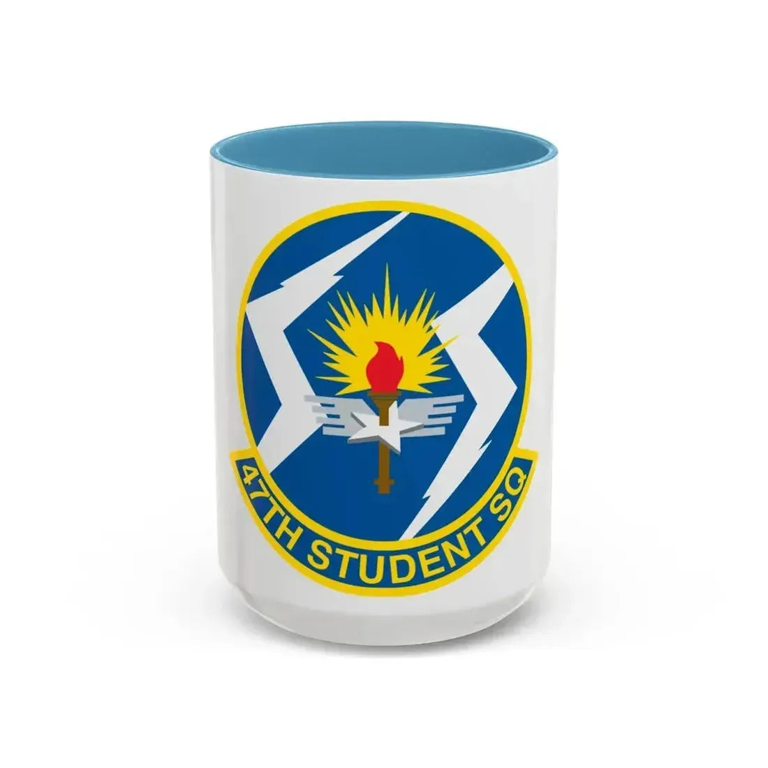 47th Student Sq (U.S. Air Force) Accent Coffee Mug 15oz Light Blue - Go Mug Yourself