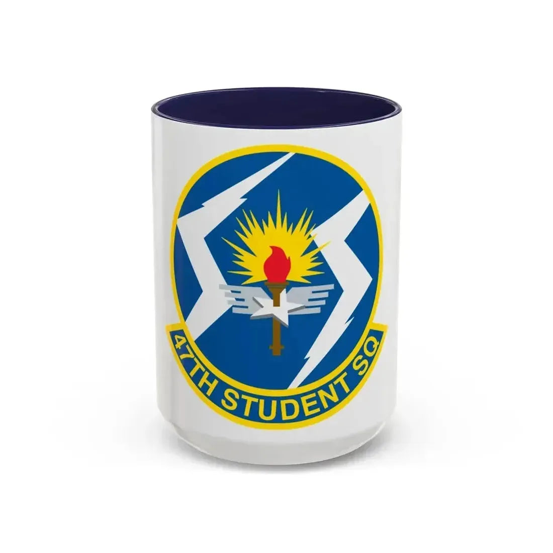 47th Student Sq (U.S. Air Force) Accent Coffee Mug 15oz Navy - Go Mug Yourself