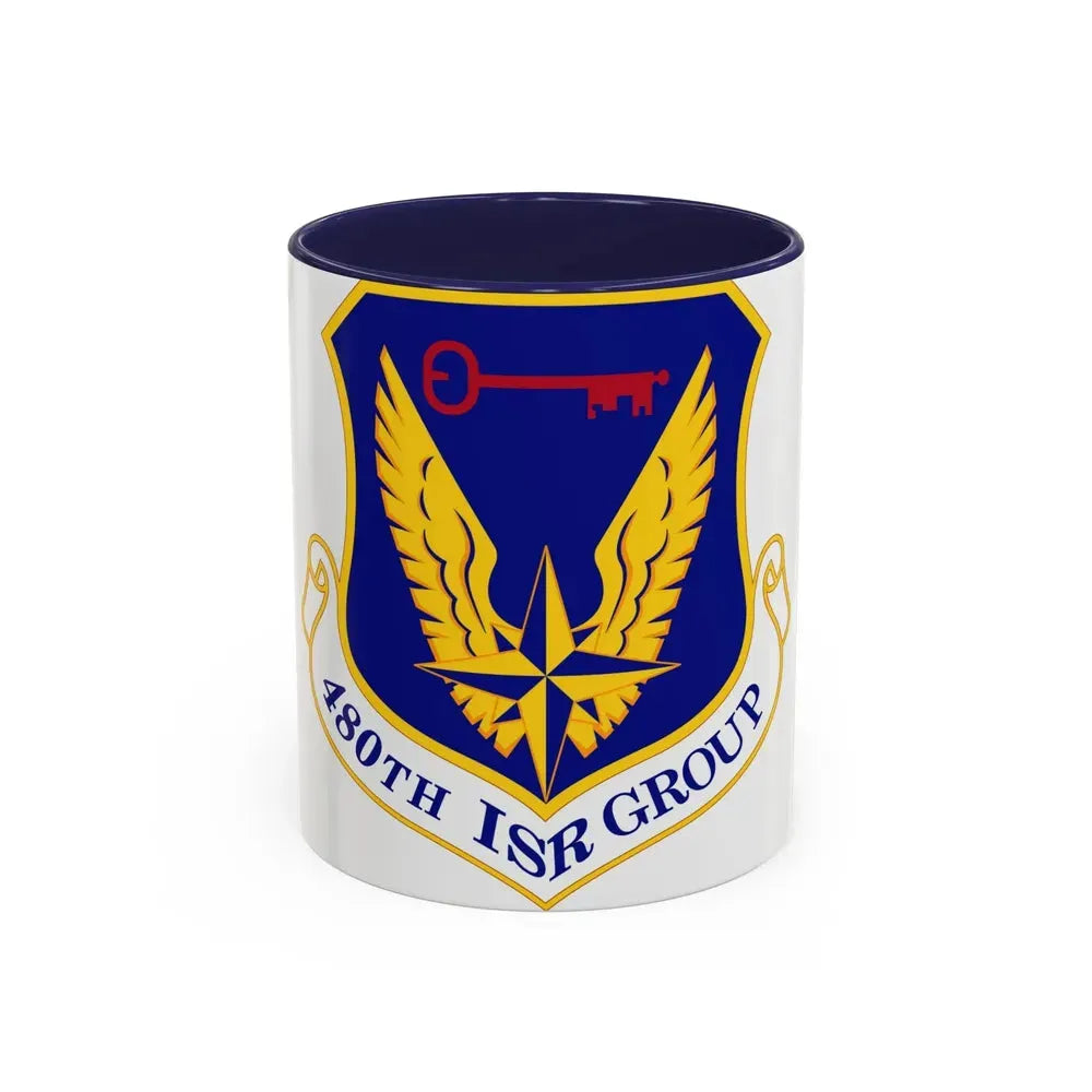 480 Intelligence Surveillance and Reconnaissance Group ACC (U.S. Air Force) Accent Coffee Mug 11oz Navy - Go Mug Yourself