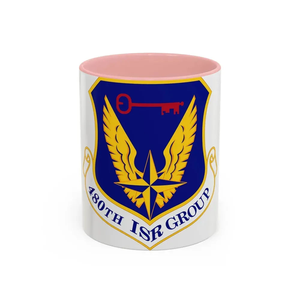 480 Intelligence Surveillance and Reconnaissance Group ACC (U.S. Air Force) Accent Coffee Mug 11oz Pink - Go Mug Yourself