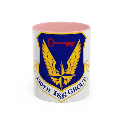 480 Intelligence Surveillance and Reconnaissance Group ACC (U.S. Air Force) Accent Coffee Mug 11oz Pink - Go Mug Yourself