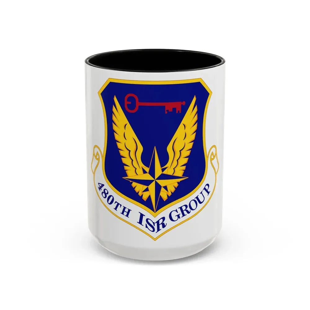 480 Intelligence Surveillance and Reconnaissance Group ACC (U.S. Air Force) Accent Coffee Mug 15oz Black - Go Mug Yourself