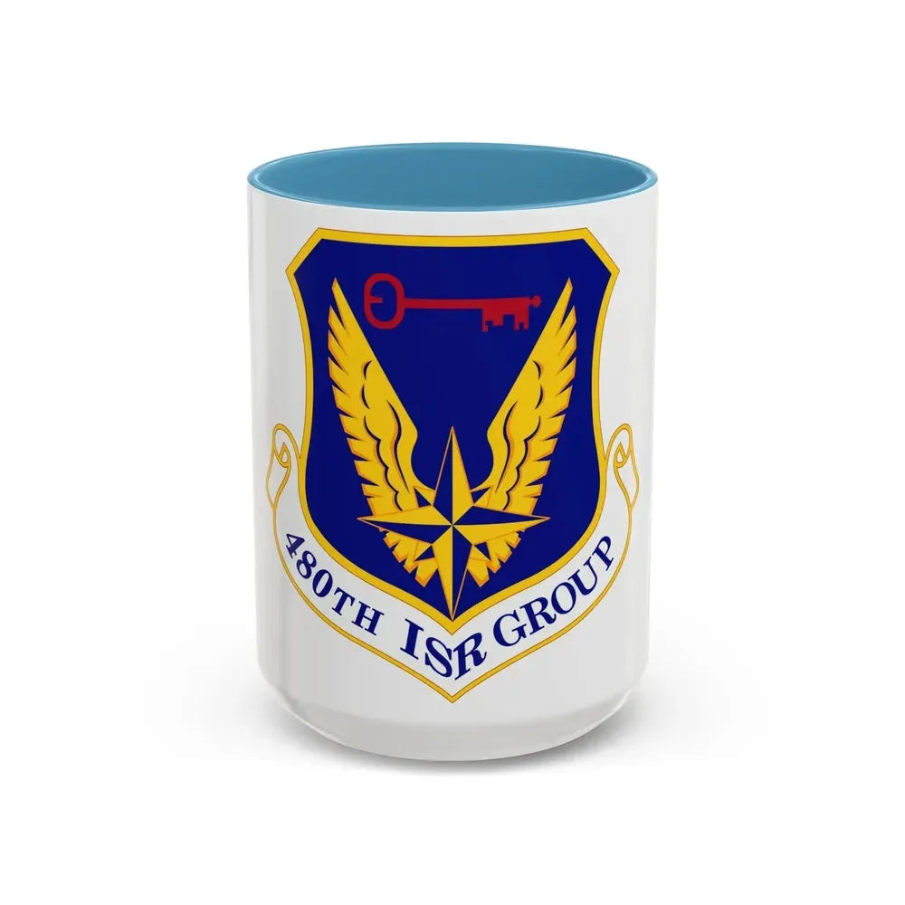 480 Intelligence Surveillance and Reconnaissance Group ACC (U.S. Air Force) Accent Coffee Mug 15oz Light Blue - Go Mug Yourself