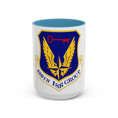 480 Intelligence Surveillance and Reconnaissance Group ACC (U.S. Air Force) Accent Coffee Mug 15oz Light Blue - Go Mug Yourself