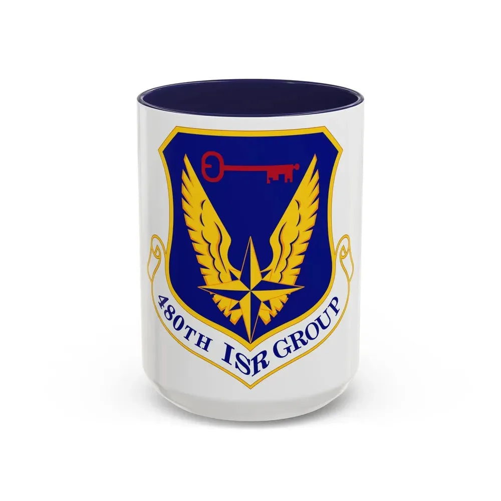 480 Intelligence Surveillance and Reconnaissance Group ACC (U.S. Air Force) Accent Coffee Mug 15oz Navy - Go Mug Yourself