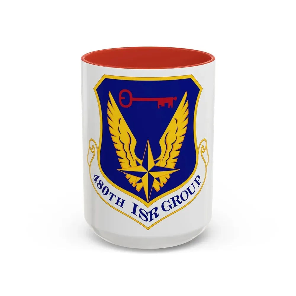 480 Intelligence Surveillance and Reconnaissance Group ACC (U.S. Air Force) Accent Coffee Mug 15oz Red - Go Mug Yourself