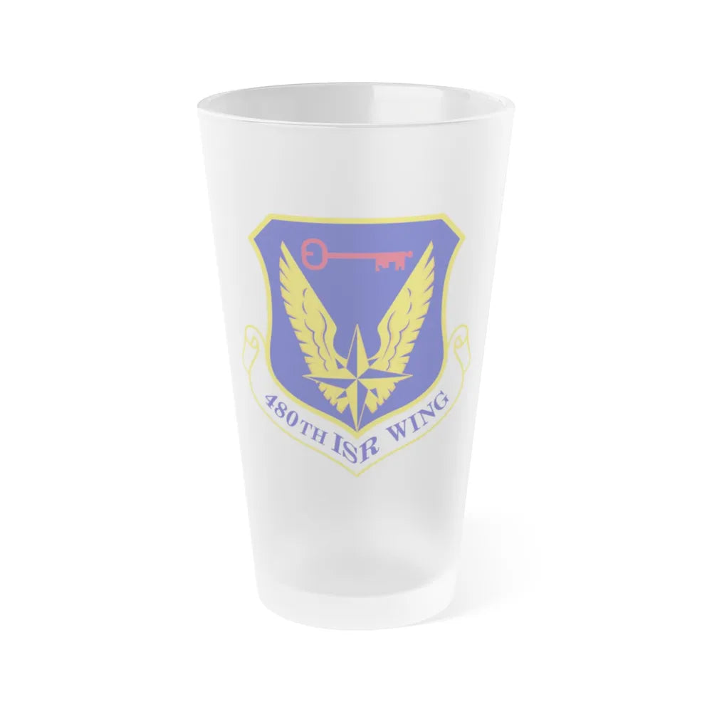 480 Intelligence Surveillance and Reconnaissance Wing ACC (U.S. Air Force) Frosted Pint Glass 16oz-16oz-Frosted-Go Mug Yourself