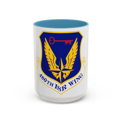 480 Intelligence Surveillance and Reconnaissance Wing ACC (U.S. Air Force) Accent Coffee Mug 15oz Light Blue - Go Mug Yourself