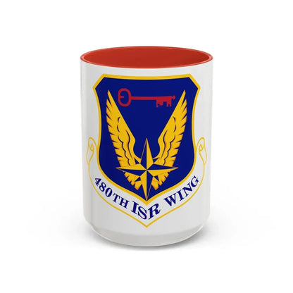 480 Intelligence Surveillance and Reconnaissance Wing ACC (U.S. Air Force) Accent Coffee Mug 15oz Red - Go Mug Yourself