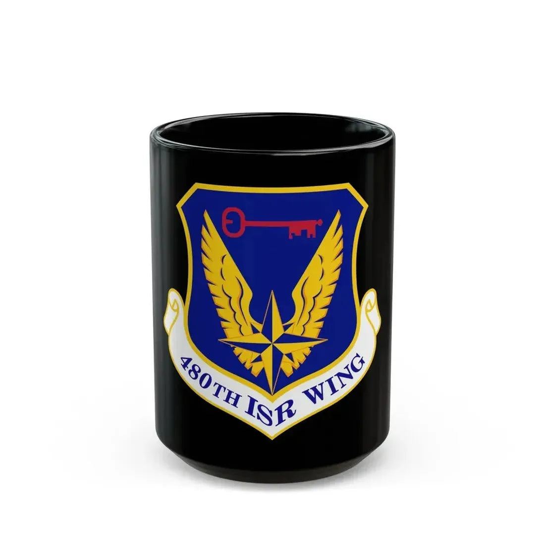 480 Intelligence Surveillance and Reconnaissance Wing ACC (U.S. Air Force) Black Coffee Mug 15oz - Go Mug Yourself