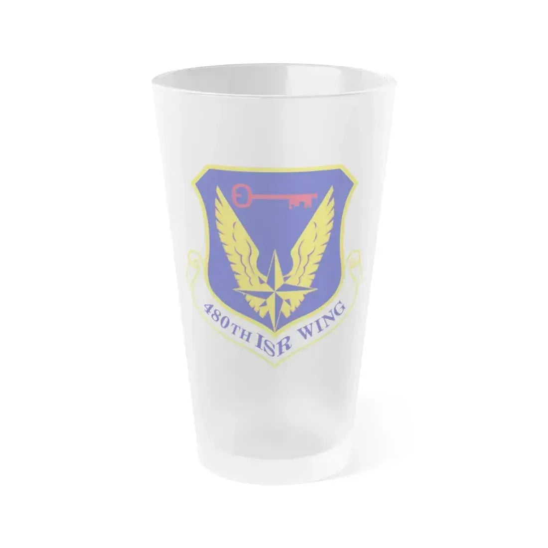 480 Intelligence Surveillance and Reconnaissance Wing ACC (U.S. Air Force) Frosted Pint Glass 16oz 16oz Frosted - Go Mug Yourself