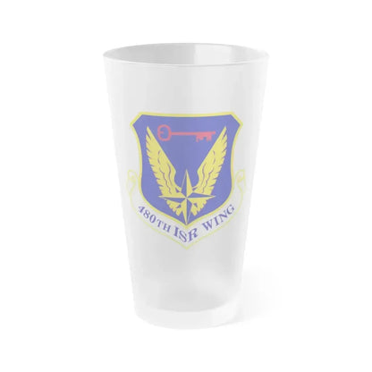 480 Intelligence Surveillance and Reconnaissance Wing ACC (U.S. Air Force) Frosted Pint Glass 16oz 16oz Frosted - Go Mug Yourself