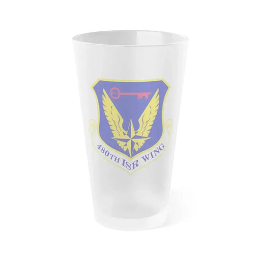 480 Intelligence Surveillance and Reconnaissance Wing ACC (U.S. Air Force) Frosted Pint Glass 16oz 16oz Frosted - Go Mug Yourself
