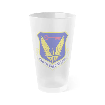 480 Intelligence Surveillance and Reconnaissance Wing ACC (U.S. Air Force) Frosted Pint Glass 16oz 16oz Frosted - Go Mug Yourself