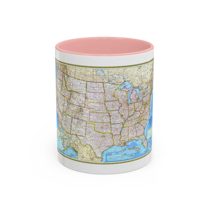 USA - The United States (1982) (Map) Accent Coffee Mug