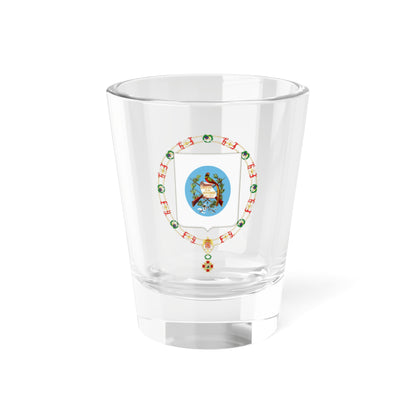 Coat of Arms of Jorge Ubico Castañeda Order of Isabella the Catholic (Guatemala) (Coat of Arms) Shot Glass 1.5oz