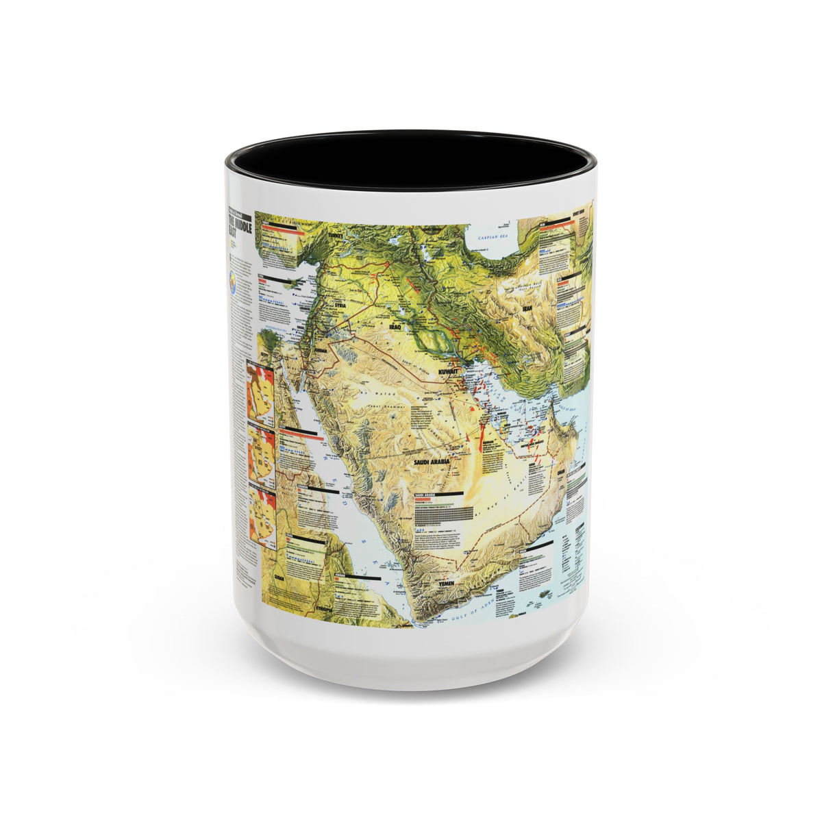 Middle East - States in Turmoil (1991) (Map) Accent Coffee Mug