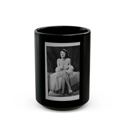 Helene Hayden #07 - 1 Pages, 3 B&W Photos, Short Article & Caption from EYE Digest Mag. Nov. '53 (Vintage Female Icon) Black Coffee Mug-15oz-Go Mug Yourself