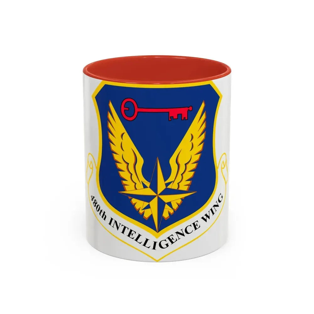480th Intelligence Wing (U.S. Air Force) Accent Coffee Mug 11oz Red - Go Mug Yourself