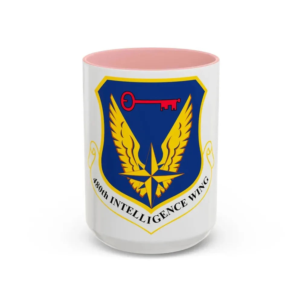 480th Intelligence Wing (U.S. Air Force) Accent Coffee Mug 15oz Pink - Go Mug Yourself