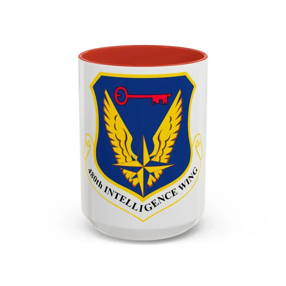 480th Intelligence Wing (U.S. Air Force) Accent Coffee Mug 15oz Red - Go Mug Yourself