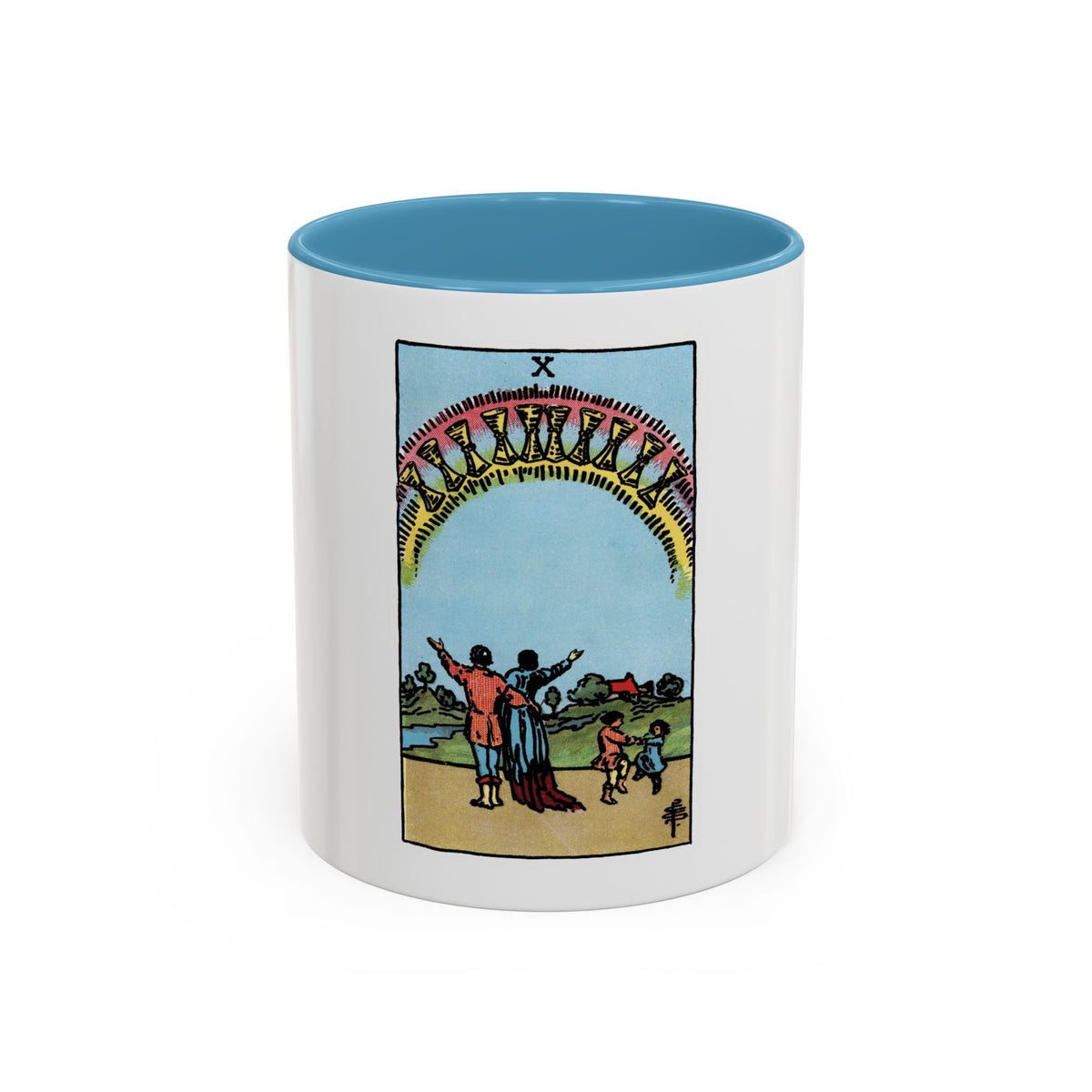 The 10 of Cups (Tarot Card) Accent Coffee Mug