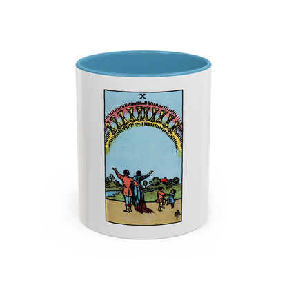 The 10 of Cups (Tarot Card) Accent Coffee Mug
