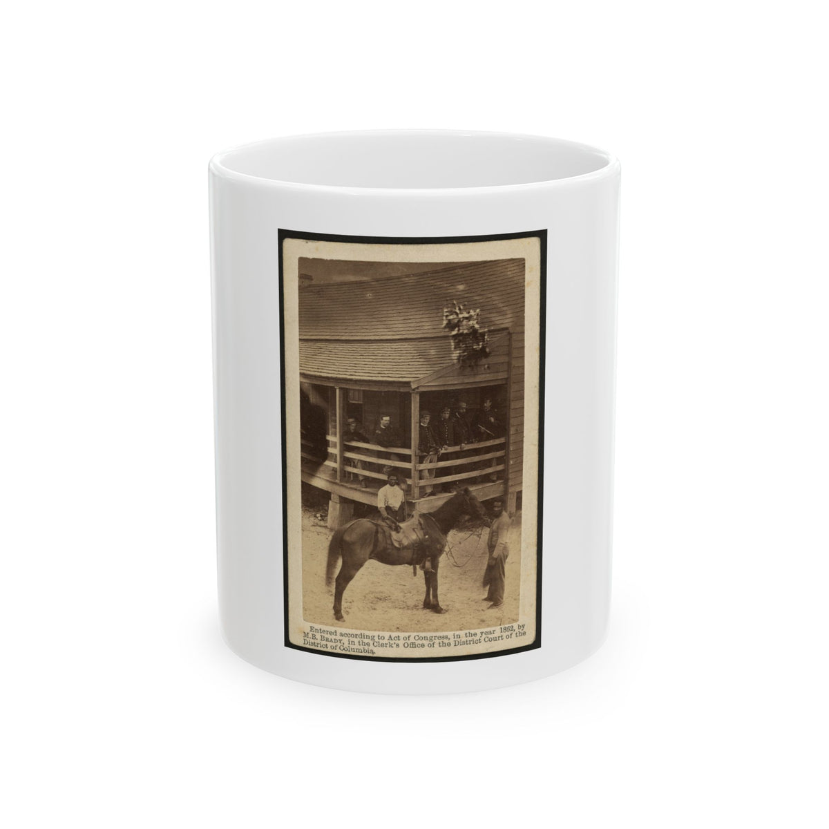 African American Men Tending A Horse (U.S. Civil War) White Coffee Mug