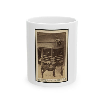 African American Men Tending A Horse (U.S. Civil War) White Coffee Mug