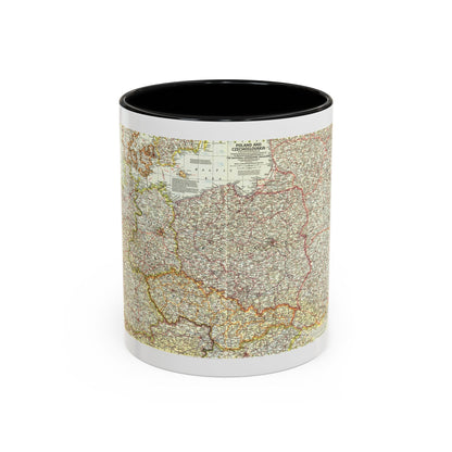 Poland and Czechoslovakia (1958) (Map) Accent Coffee Mug