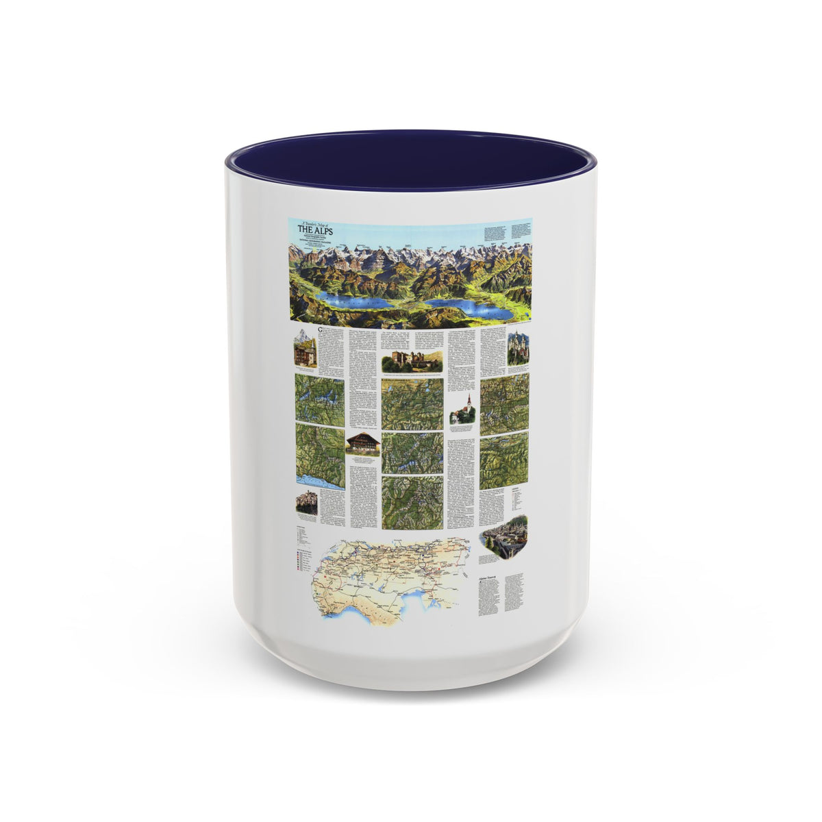 Alps, The - A Traveller's Map (1985) (Map) Accent Coffee Mug