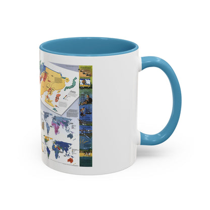 World Map - Population (1998) (Map) Accent Coffee Mug