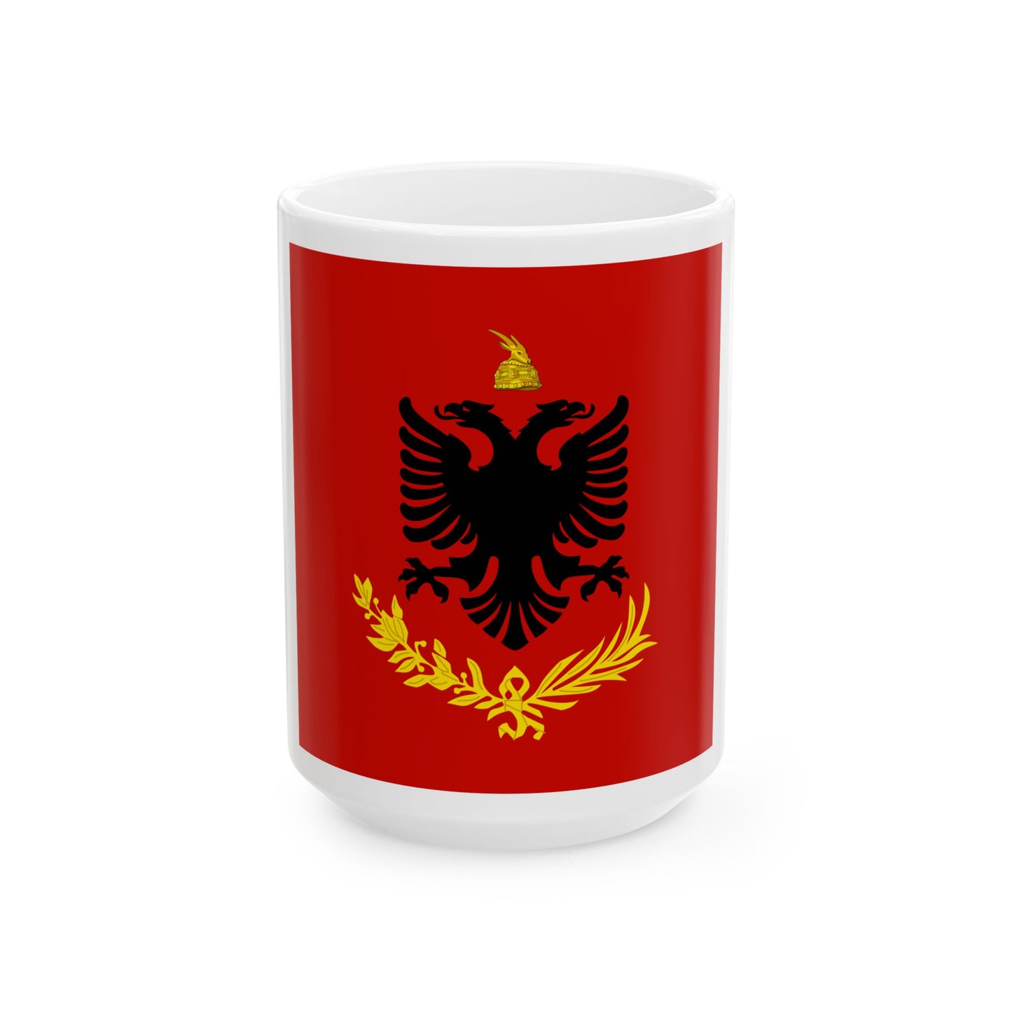 Flag variation of the Albanian Royal Army - White Coffee Mug-15oz-Go Mug Yourself