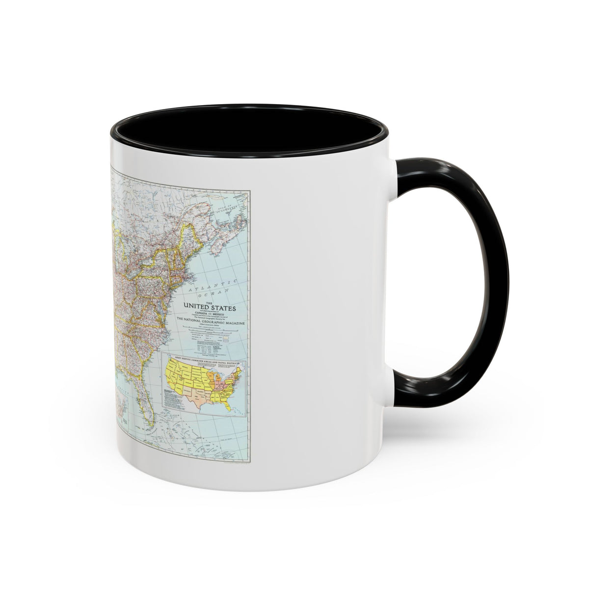 USA - The United States (1940) (Map) Accent Coffee Mug