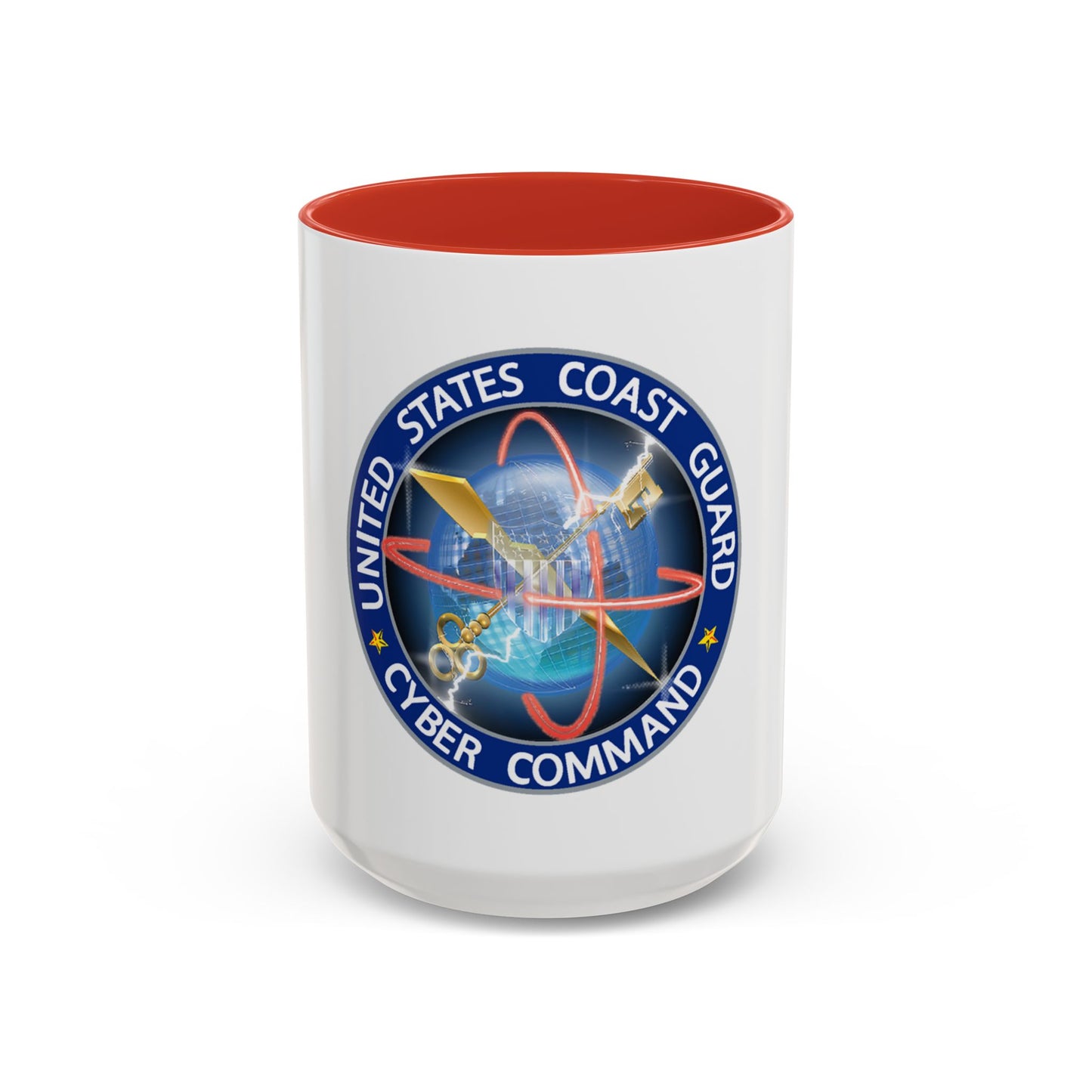 USCG Cyber Command (U.S. Coast Guard) Accent Coffee Mug