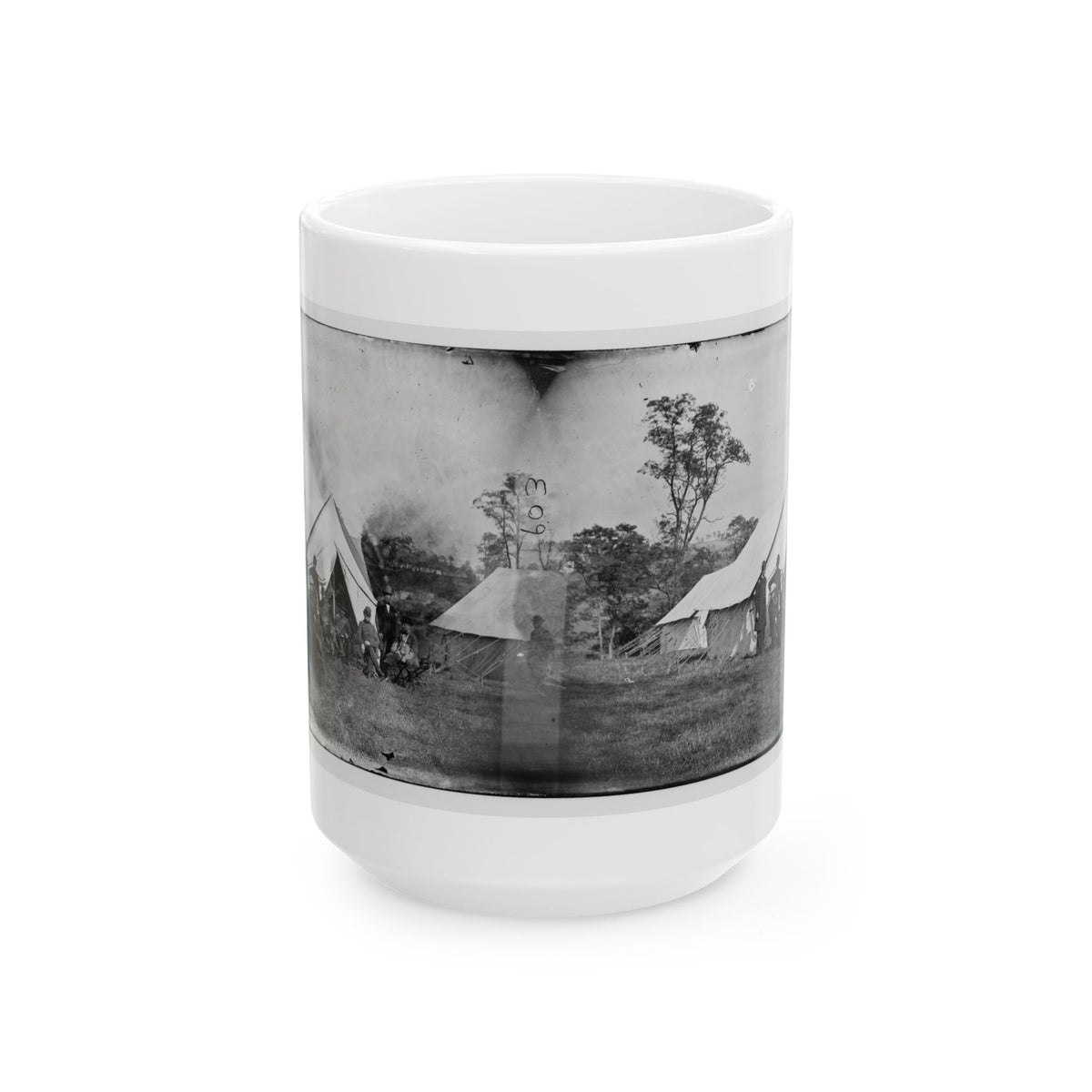 Antietam, Md. Gen. Randolph B. Marcy With Officers And Civilians At Army Of The Potomac Headquarters (U.S. Civil War) White Coffee Mug