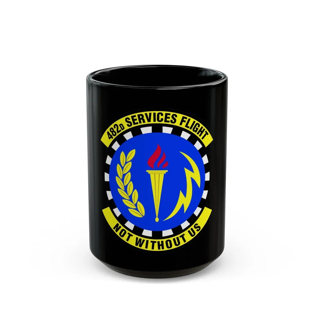 482d Services Flight (U.S. Air Force) Black Coffee Mug-15oz-Go Mug Yourself