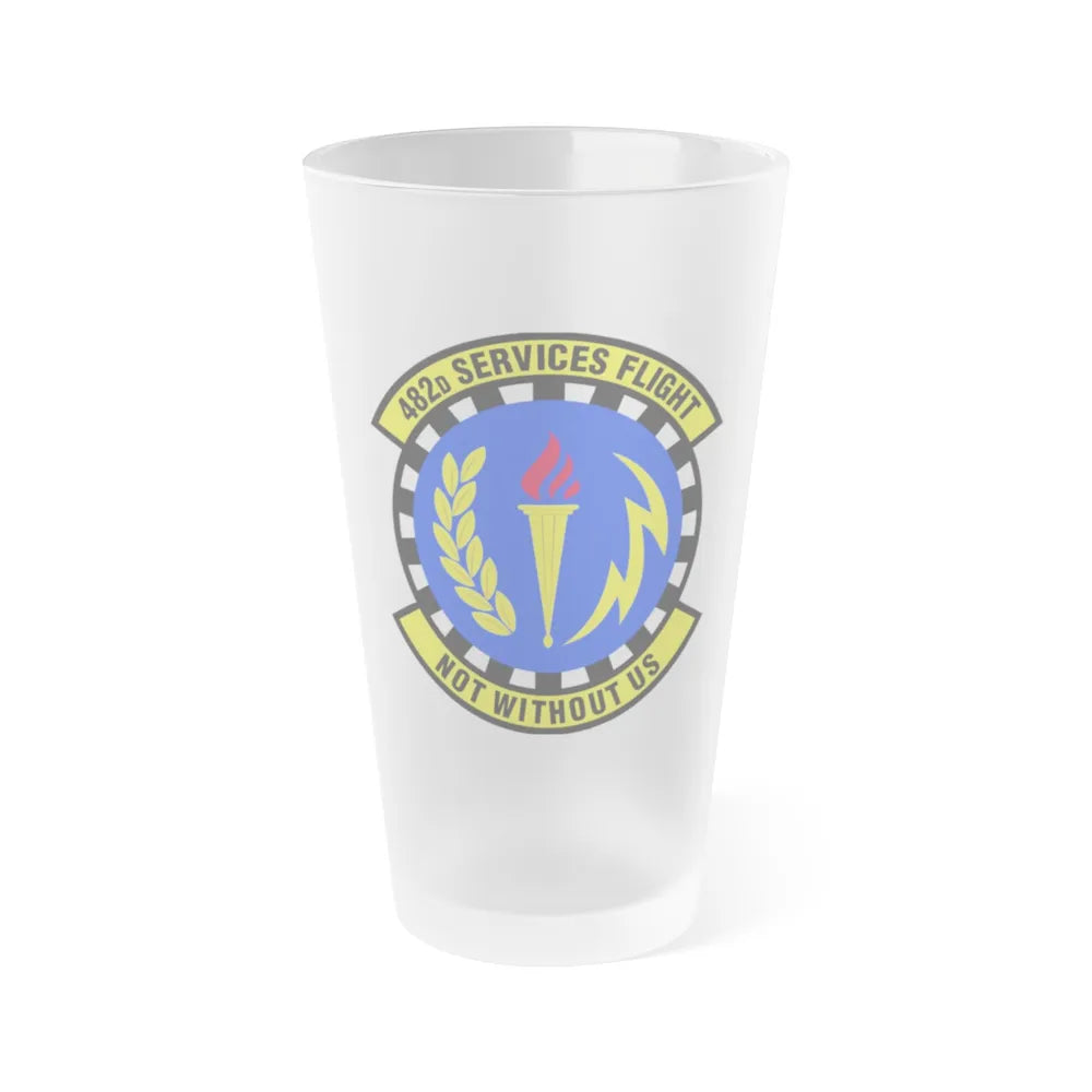 482d Services Flight (U.S. Air Force) Frosted Pint Glass 16oz-16oz-Frosted-Go Mug Yourself