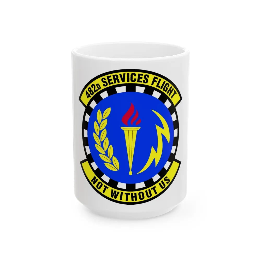 482d Services Flight (U.S. Air Force) White Coffee Mug-15oz-Go Mug Yourself