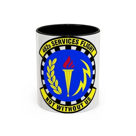 482d Services Flight (U.S. Air Force) Accent Coffee Mug 11oz Black - Go Mug Yourself
